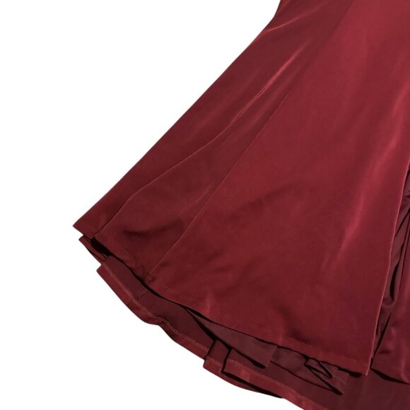 Alyce Paris Burgundy Red Floor Length Gown Maxi Dress High Slit Fitted Size 6 - Picture 5 of 16